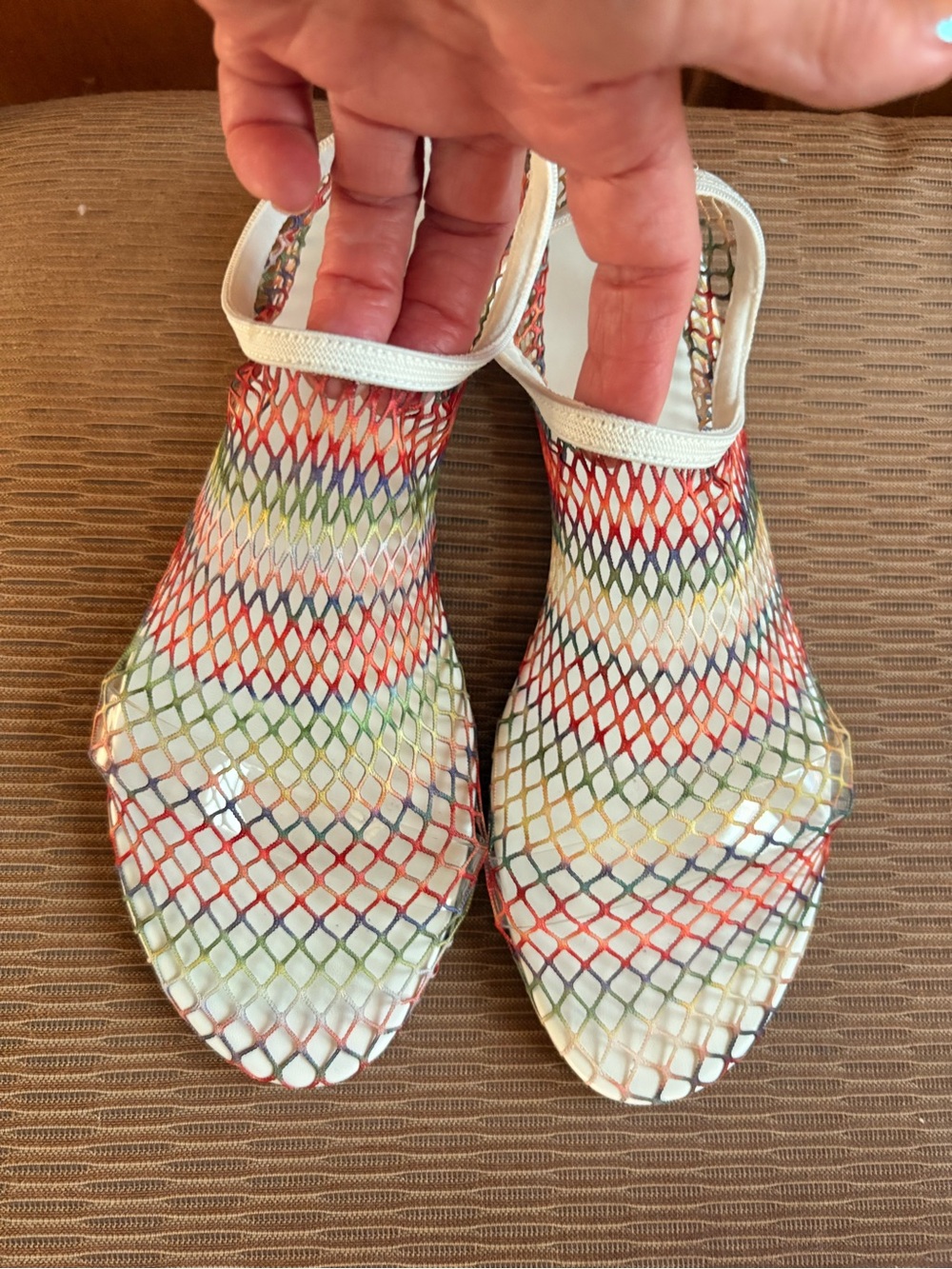 Steve Madden Multi Color Mesh Flats with Leather Sole Size 9